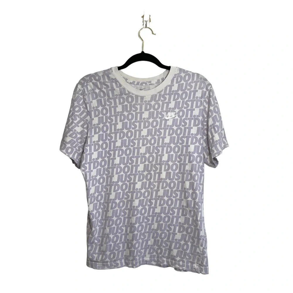 The Nike Tee 100% Cotton Purple Just Do It Allover Icon Tee Medium Women’s